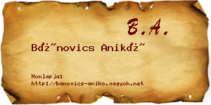 Bánovics Anikó névjegykártya