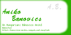 aniko banovics business card